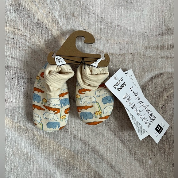 Baby booties, organic cotton baby booties, baby shoes, 3-6 months, new with tags - Picture 1 of 5